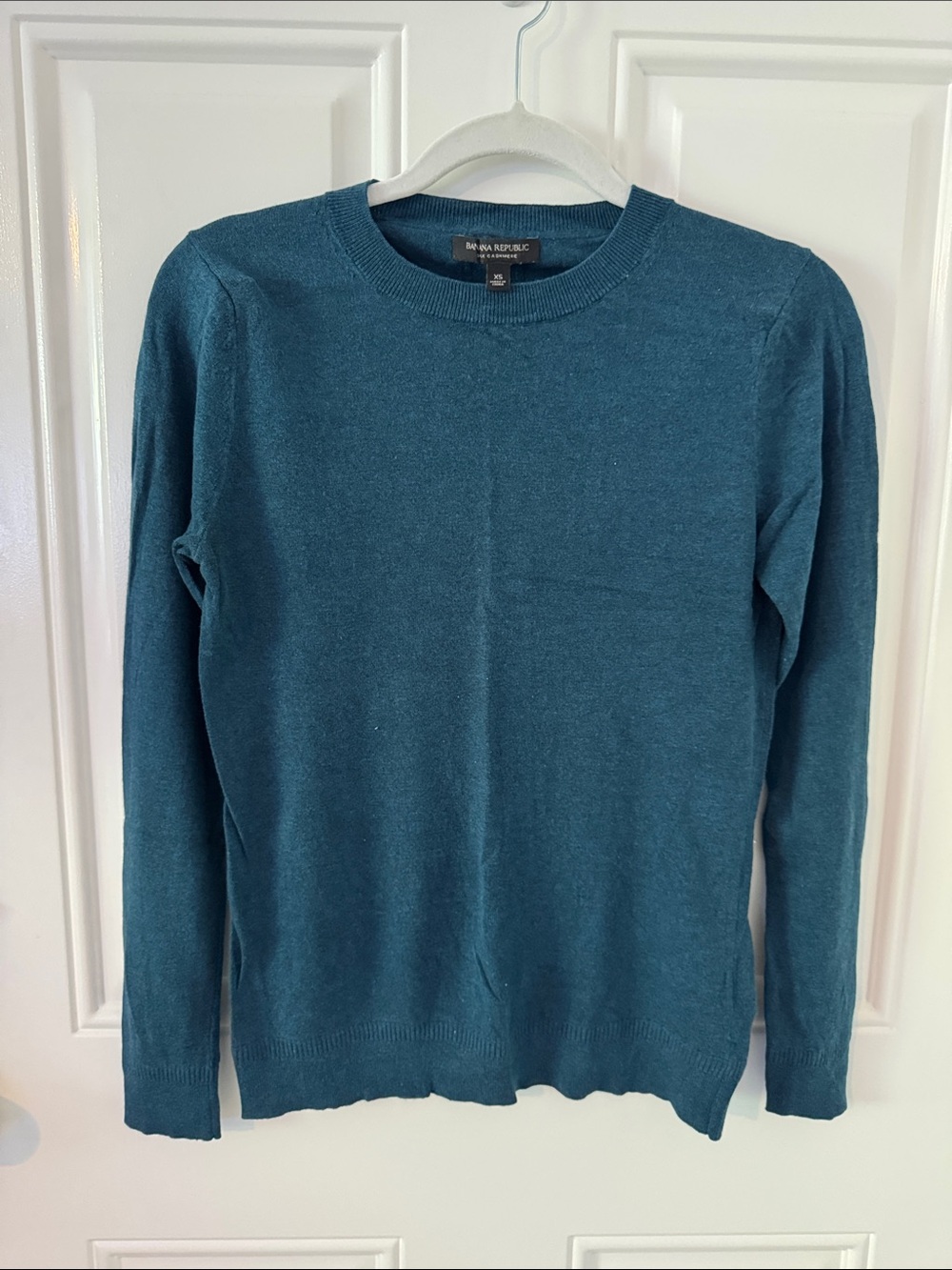Banana Republic Silk and Cashmere Teal Crewneck Sweater Size XS